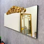 Espelho Retangular com Borda Infinita e Aplique Dourado: Elegância e Sofisticação 150x65cm