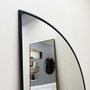 Espelho Retangular Moderno com Moldura Preta e Canto Arredondado