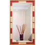Espelho Rústico com Moldura Branco e Vermelho Vários Tamanhos