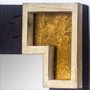Espelho Rústico de Madeira Maciça Escura com Dourado