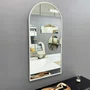 Espelho Semi Oval Decorativo com Moldura Branca Fosca 60X120CM