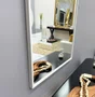 Espelho Semi Oval Decorativo com Moldura Branca Fosca 60X120CM