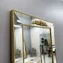 Espelho Venezia Neoclássico  Dourado com Moldura de Espelho Chanfrado Bisotê 90x120CM