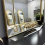 Espelho Venezia Neoclássico  Dourado com Moldura de Espelho Chanfrado Bisotê 90x120CM
