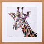 Quadro Decorativo Ilustração Girafa Colorida 40x40cm