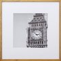 Quadro Decorativo com Moldura na Cor Carvalho Torre Big Ben Londres Inglaterra 50x50cm