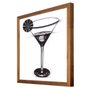 Quadro Decorativo com Moldura Rústica Coquetel Dry Martini 50x50cm