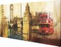 Quadro Tela Impressa Londres Big Ben e Red Bus 120x60cm