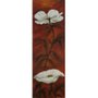 Gravura Floral para Quadros Flores Brancas em Fundo Vermelho 30x90cm