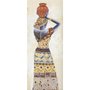 Gravura Mulher Africana Carregando Jarro na Cabeça 20x50cm