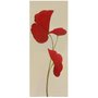 Gravura para Quadros Flores Vermelhas Destacadas com Fundo Bege 20x50cm