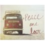 Gravura para Quadros Kombi com Frase Peace And Love 71x56cm