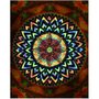 Gravura Imagem para Quadros Mandala Colorida com Fundo Vermelho Escuro 40x50cm