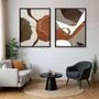 Kit 2 Quadros Abstratos Conexões Terrenas em Tons Terrosos com Moldura e Vidro Kit 2 Quadros Abstratos Conexões Terrenas em Tons Terrosos com Moldura e Vidro