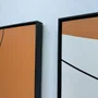 Kit 2 Quadros Abstratos Modernos Laranja, Terracota e Off-White 100x100 cm Cada Quadro