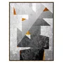 Kit 2 Quadros Abstratos Modernos Preto Cinza e Detalhes Dourados 90x120 cm Cada Quadro