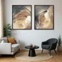 Kit 2 Quadros Abstratos Textura Suave para Sala Moderna com Moldura e Vidro Kit 2 Quadros Abstratos Textura Suave para Sala Moderna com Moldura e Vidro