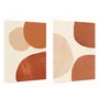 Kit 2 Quadros Decorativos Arte Moderna Abstrata Orgânica Terracota Pêssego Boho