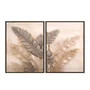 Kit 2 Quadros Folhas de Bananeira Botânica Minimalista Decoração Sala Moderna