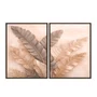 Kit 2 Quadros Folhas de Bananeira Botânica Minimalista Decoração Sala Moderna