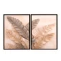 Kit 2 Quadros Folhas de Bananeira Botânica Minimalista Decoração Sala Moderna