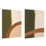 Kit de Quadros Abstratos Orgânicos Verde Oliva e Terracota Efeito Texturizado
