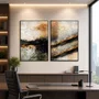 Kit de Quadros Arte Abstrata Estilo Industrial Moderno 90x120cm Cada Quadro
