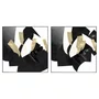 Kit de Quadros Arte Abstrata Moderna em Preto e Dourado 100x100cm Cada Quadro