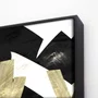 Kit de Quadros Arte Abstrata Moderna em Preto e Dourado 100x100cm Cada Quadro