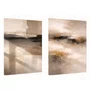 Kit de Quadros Arte Abstrata Neutra Efeito Texturizado Tons Terrosos Preto e Ocre