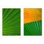 Kit de Quadros Botânicos Tropical Folhagem Verde e Amarelo 80x140 cm Cada Quadro