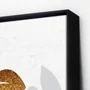 Kit de Quadros Botânicos Tropical Folhas Douradas e Cinzas 70x100cm Cada Quadro