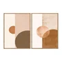 Kit de Quadros Decorativos Arte Abstrata Geométrica Moderna em Tons Terrosos