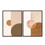 Kit de Quadros Decorativos Arte Abstrata Geométrica Moderna em Tons Terrosos
