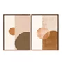 Kit de Quadros Decorativos Arte Abstrata Geométrica Moderna em Tons Terrosos
