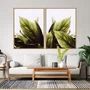 Kit de Quadros Folhas Verdes Botânico Decoração Moderna Minimalista e Serena