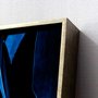 Kit de Telas Decorativas em Canvas Arte Floral Azul com Moldura Prata 150x100 cm