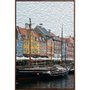 Par de Quadros Arte Pintura Porto de Copenhagen Barcos 140x100cm