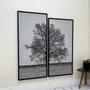 Par de Quadros Moldura Preta Árvore Kit com 2 Quadros 130x150cm