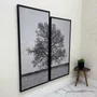Par de Quadros Moldura Preta Árvore Kit com 2 Quadros 130x150cm