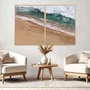 Par de Quadros Paisagem de Praia Kit com 2 Quadros de 90x120cm