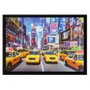 Poster 3D Nova York Trânsito de Táxis Amarelos 70x50cm com/sem Moldura