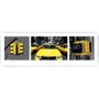 Poster New York Semáforos e Táxis Amarelos 90x30cm com/sem Moldura