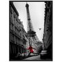 Poster Paris Torre Eiffel Mulher de Vermelho 100x140cm com/sem Moldura