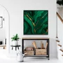 Quadro Abstrato Arte Luxuosa em tons de Verde Esmeralda com Moldura e Vidro