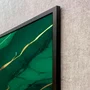 Quadro Abstrato Arte Luxuosa em tons de Verde Esmeralda com Moldura e Vidro