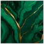 Quadro Abstrato Arte Luxuosa em tons de Verde Esmeralda com Moldura e Vidro