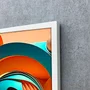 Quadro Abstrato Arte Moderna Colorida com Esferas Estilo 3D com Moldura e Vidro