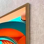 Quadro Abstrato Arte Moderna Colorida com Esferas Estilo 3D com Moldura e Vidro