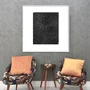 Quadro Abstrato Arte Moderna em Preto e Branco com Moldura e Vidro